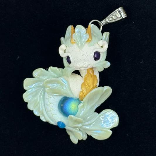White and Blue Baby Sea Dragon Pendant