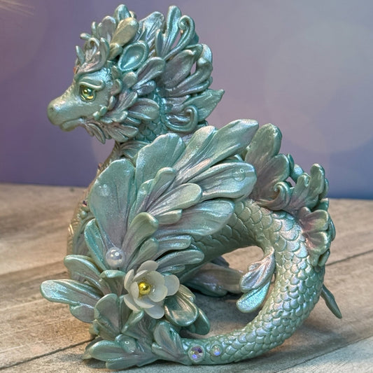 Magestic Pearl Green and Pink Kelpie Dragon