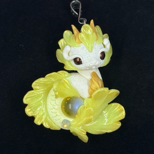 White and Yellow Baby Sea Dragon Pendant