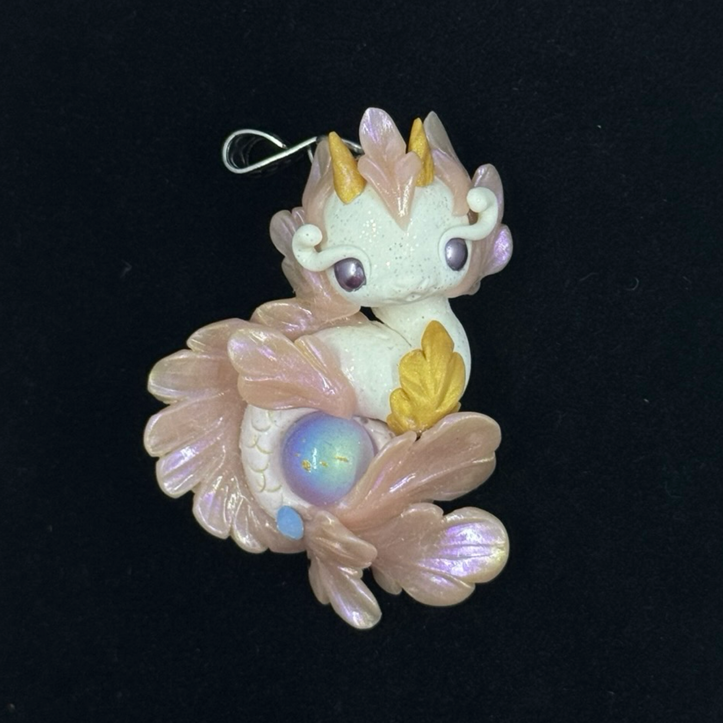 White and Pale Purple Baby Sea Dragon Pendant