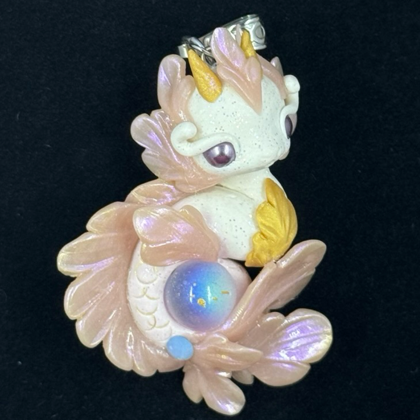 White and Pale Purple Baby Sea Dragon Pendant