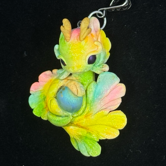 Rainbow Baby Dragon Pendant