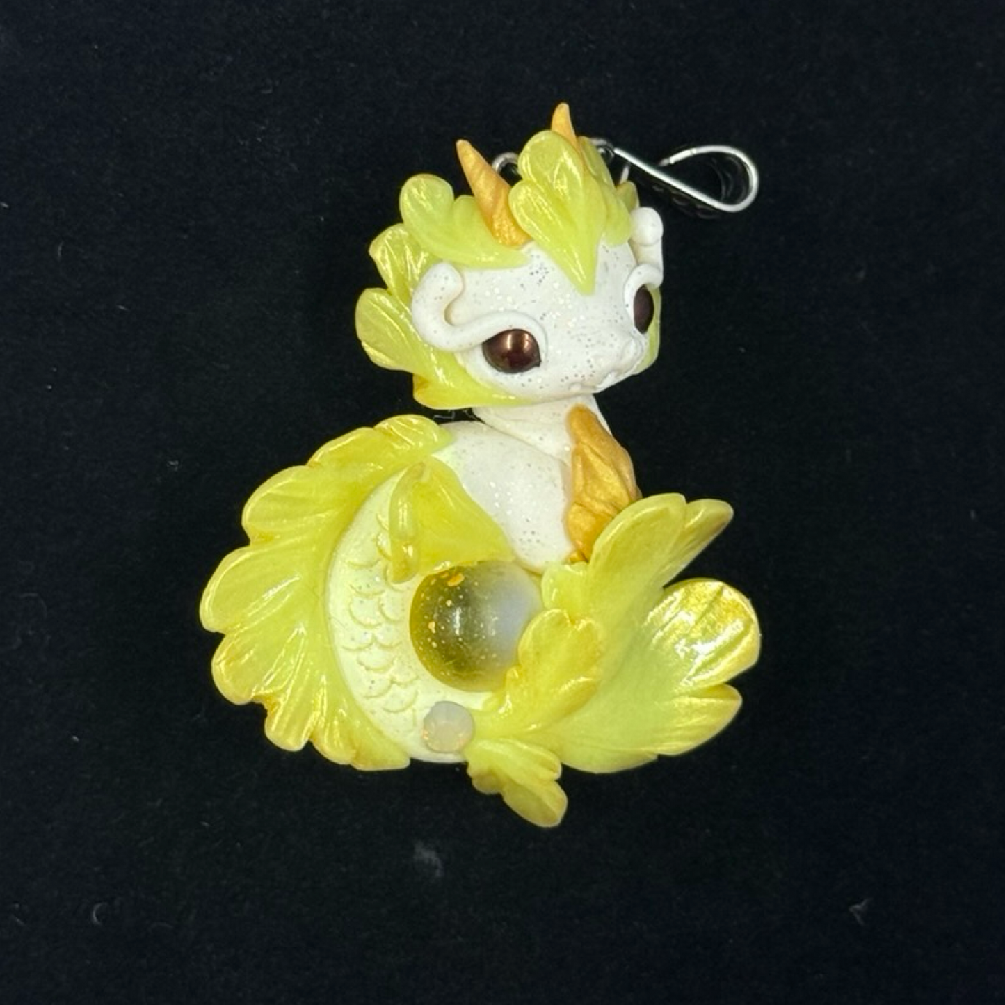 White and Yellow Baby Sea Dragon Pendant