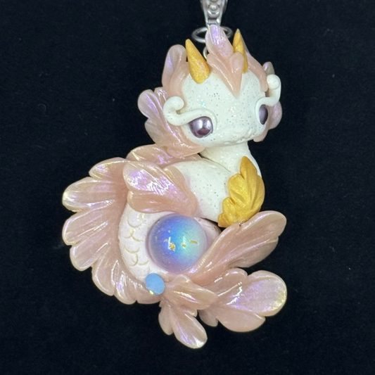 White and Pale Purple Baby Sea Dragon Pendant