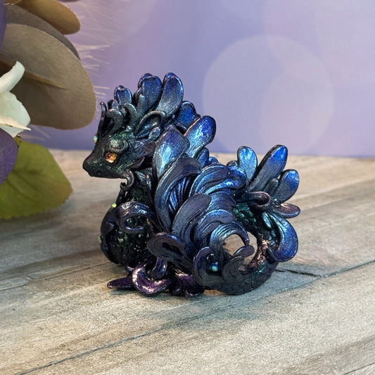 Dark Green, Blue and Purple Swirl Kelpie Dragon baby