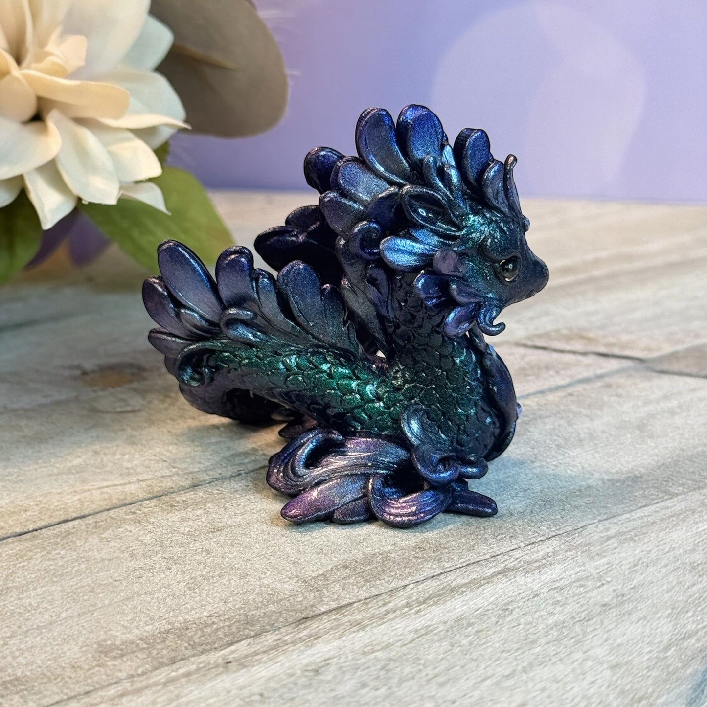 Dark Green, Blue and Purple Swirl Kelpie Dragon baby