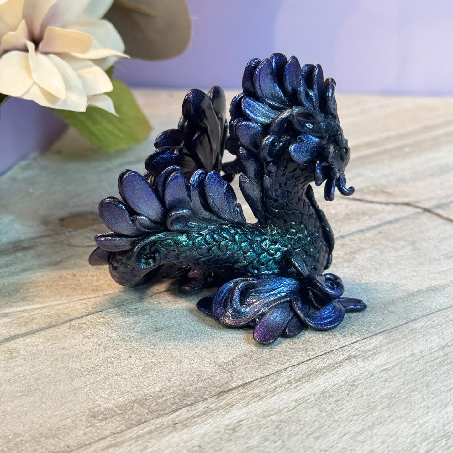 Dark Green, Blue and Purple Swirl Kelpie Dragon baby