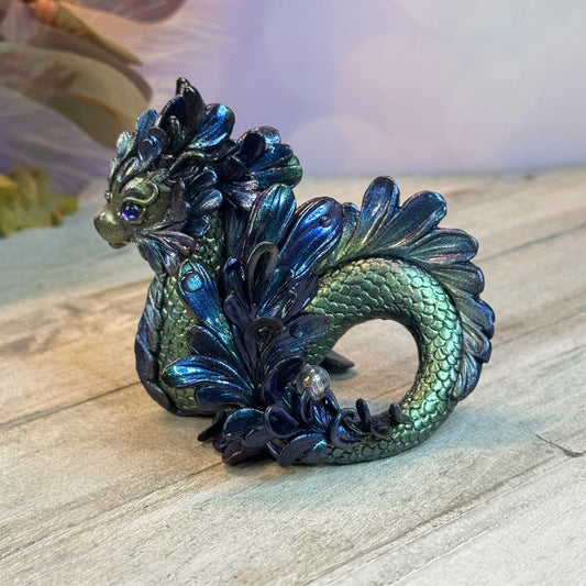 Green and Blue Flash Baby Kelpie Dragon