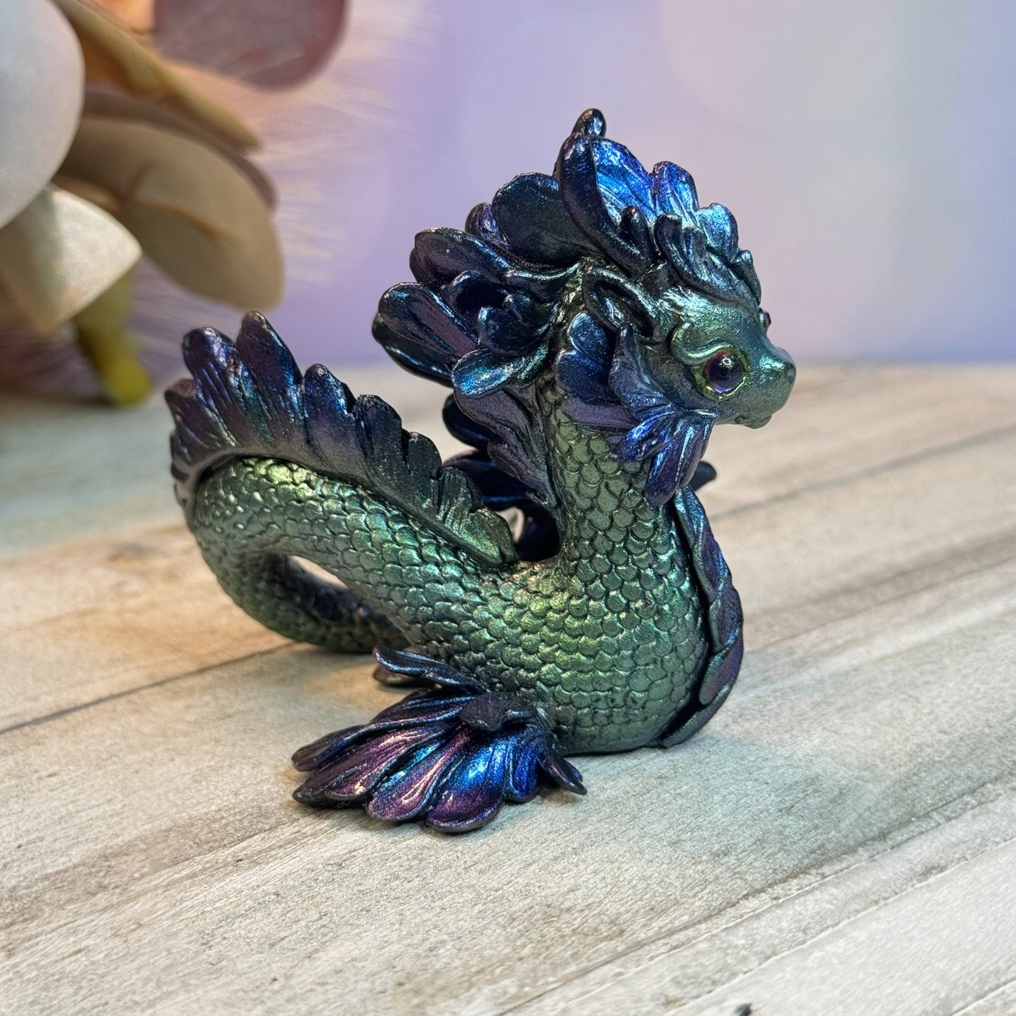 Green and Blue Flash Baby Kelpie Dragon