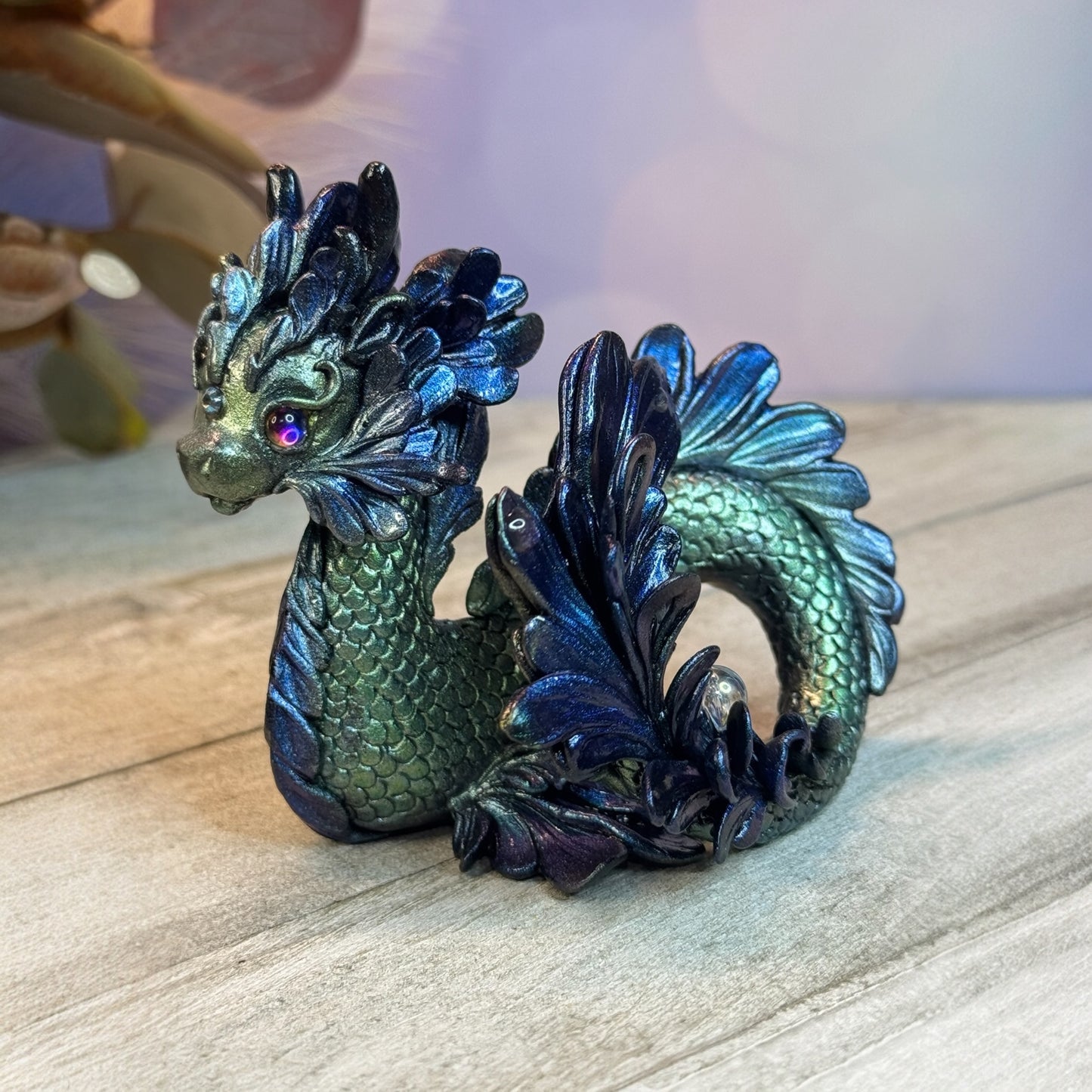 Green and Blue Flash Baby Kelpie Dragon