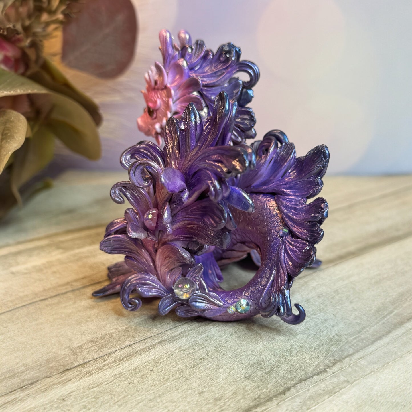 Magestic Sunset Purple and Pink Kelpie Dragon