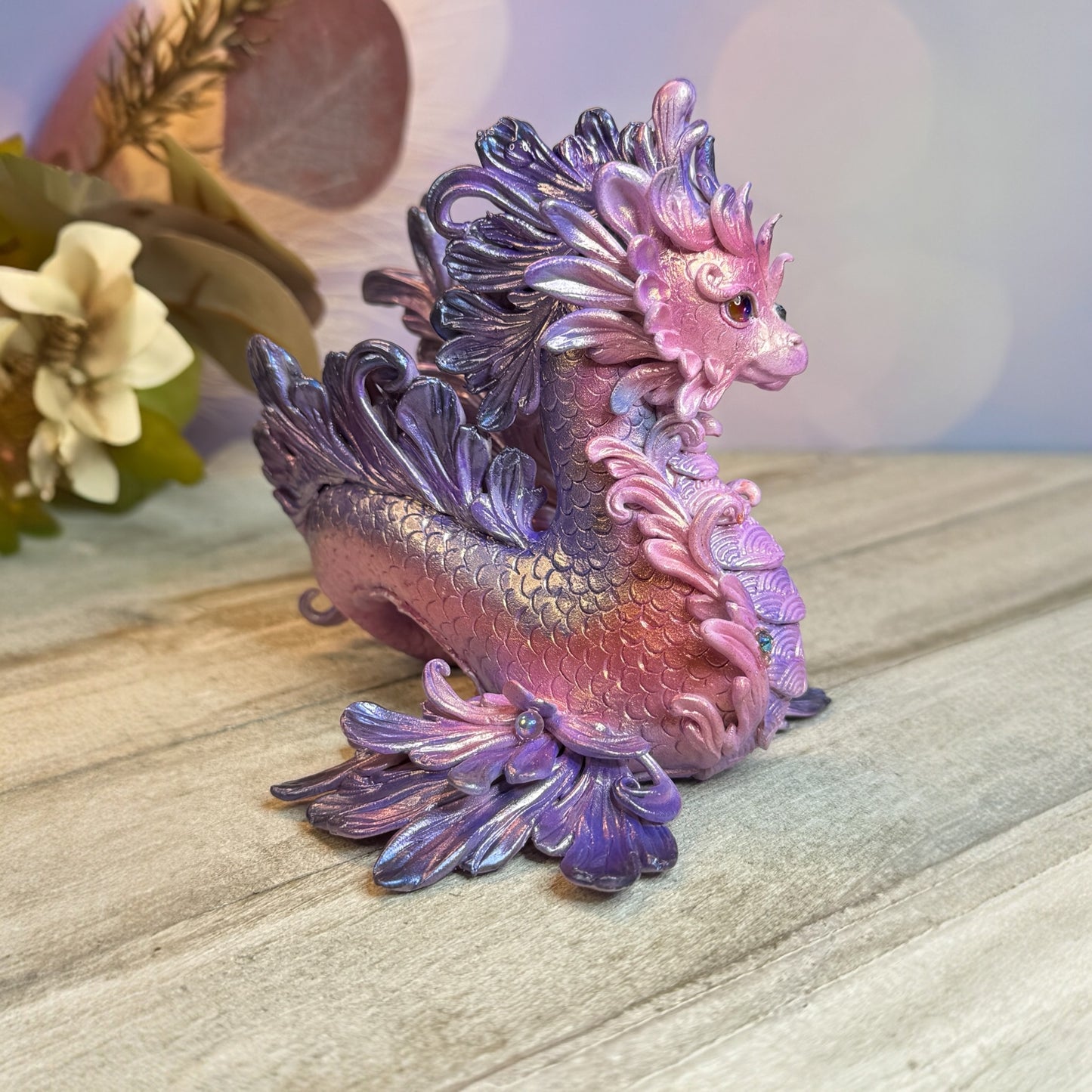 Magestic Sunset Purple and Pink Kelpie Dragon