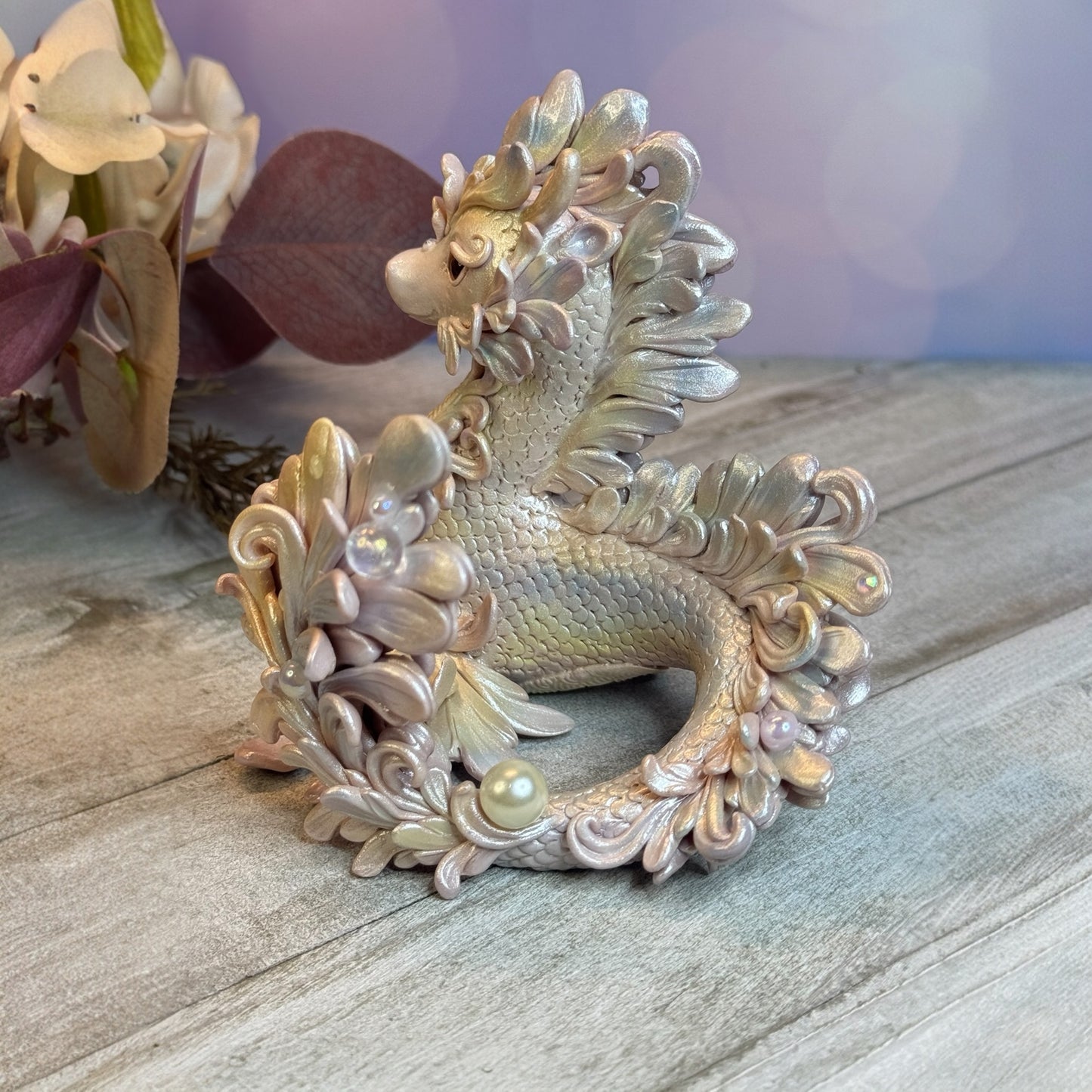 Magestic Pastel Rainbow Pearl Kelpie Dragon