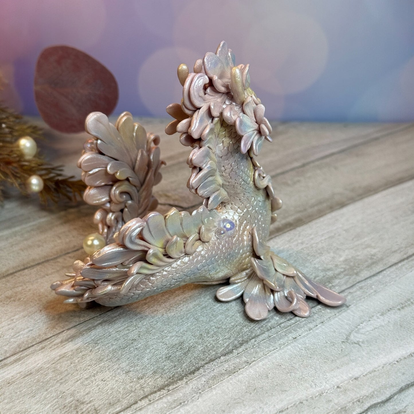 Magestic Pastel Rainbow Pearl Kelpie Dragon