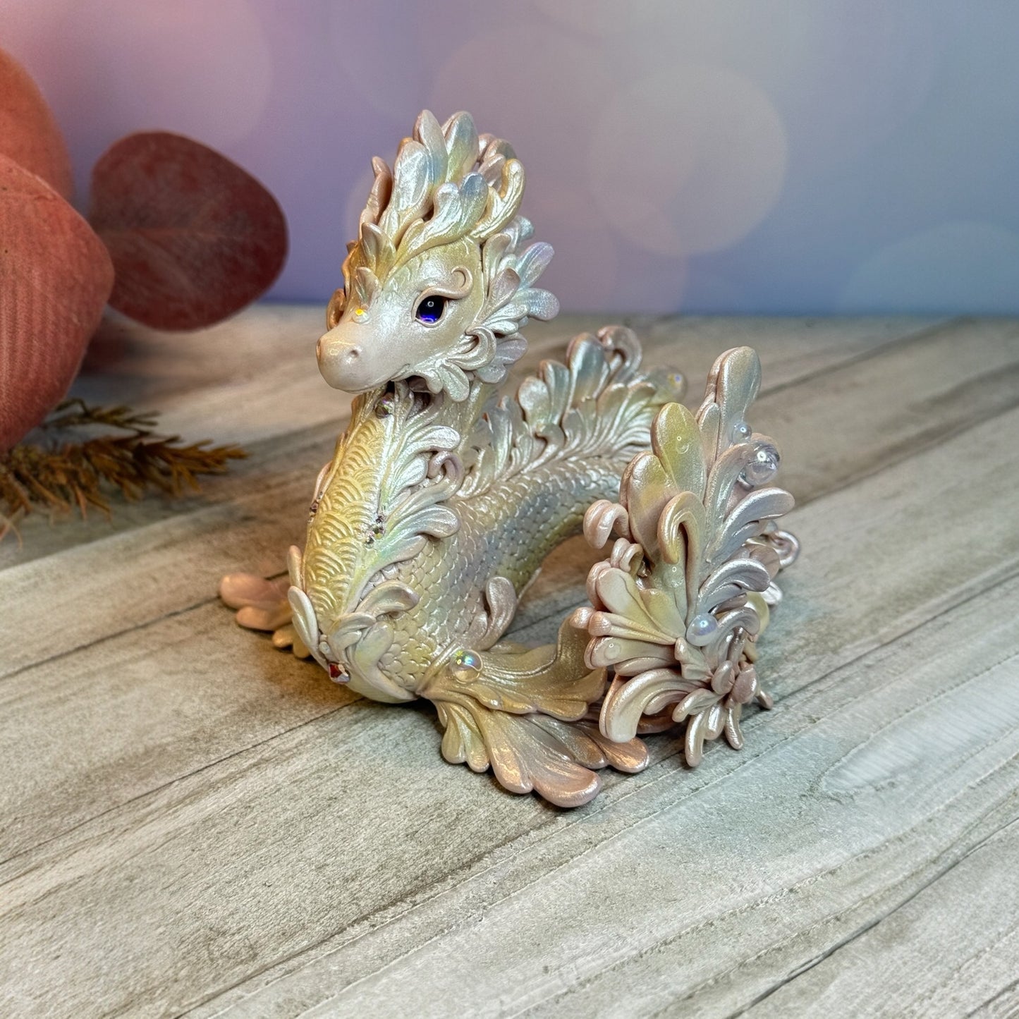 Magestic Pastel Rainbow Pearl Kelpie Dragon