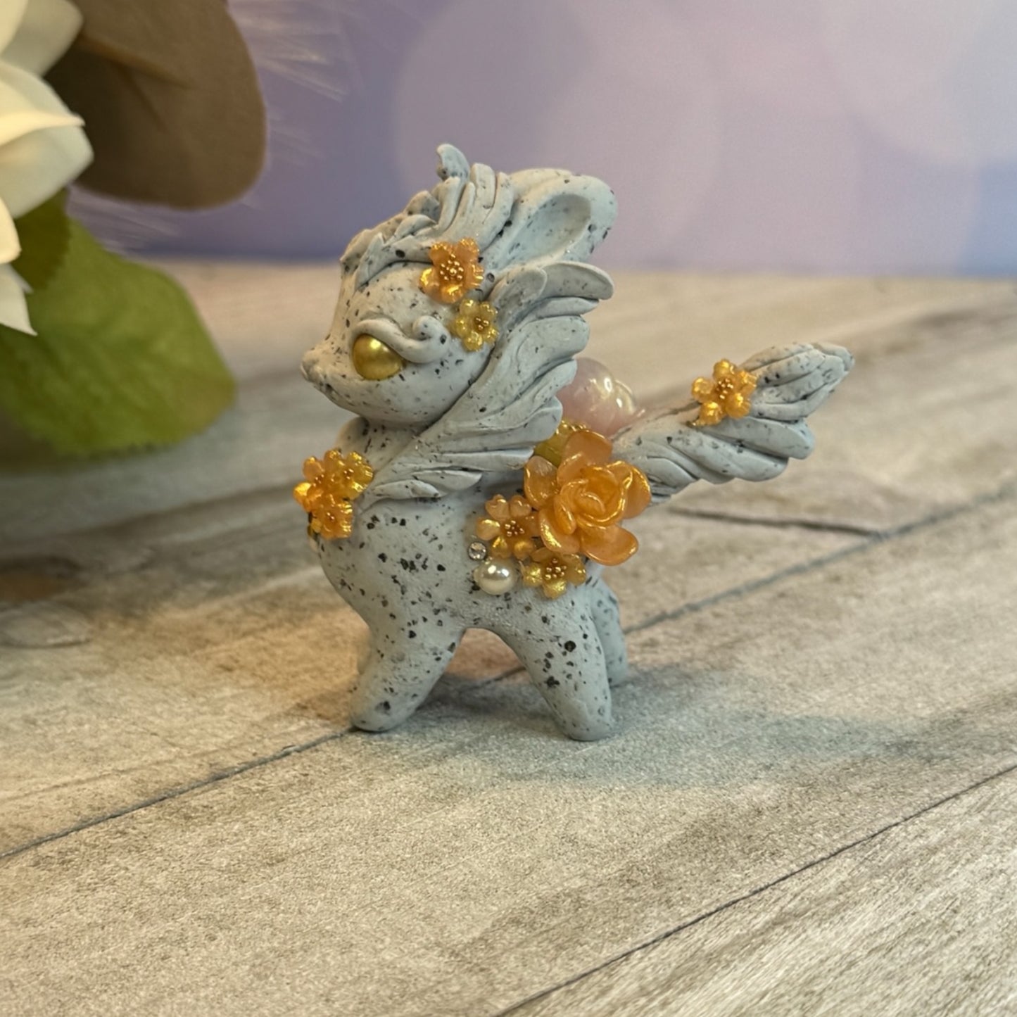 Stone Bunnigon with Gold Eyes