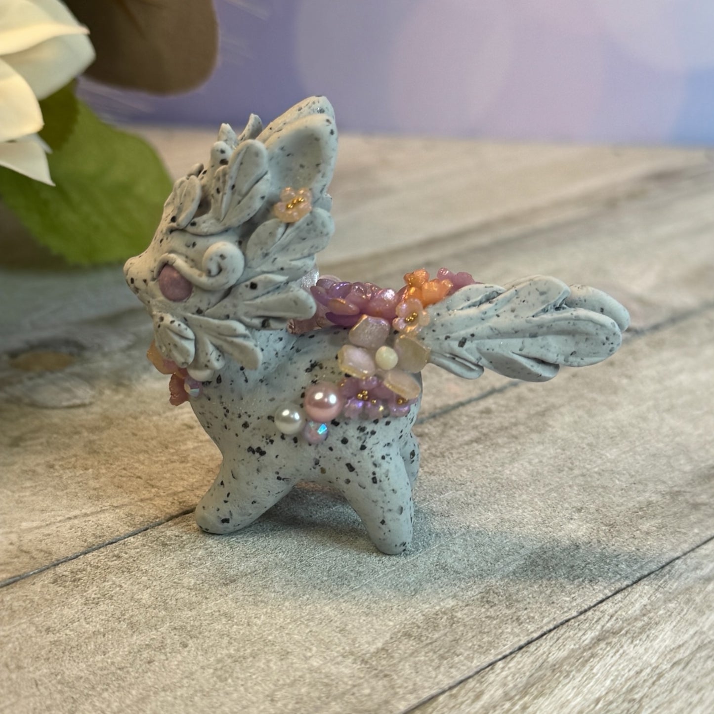 Stone Bunnigon with Light Purple Eyes