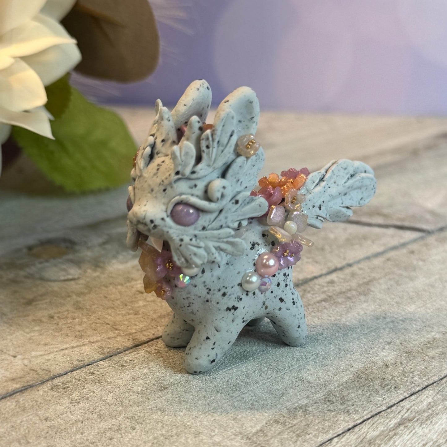 Stone Bunnigon with Light Purple Eyes