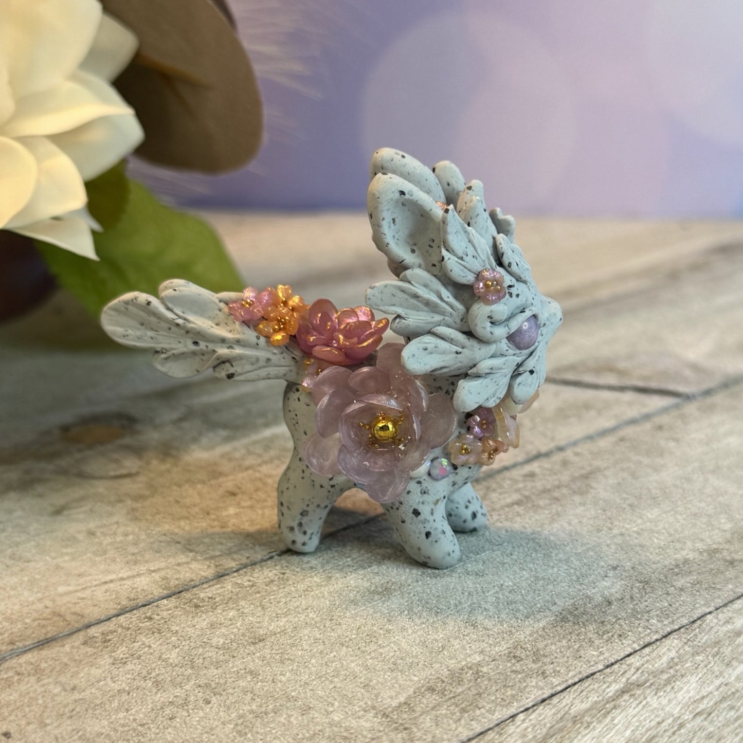 Stone Bunnigon with Light Purple Eyes