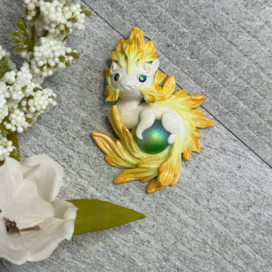 Medium Yellow and Orange Baby Dragon Pendant
