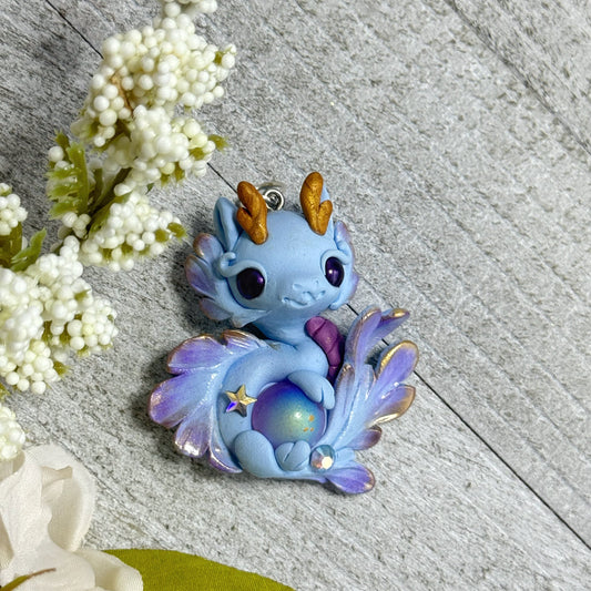 Blue and Purple Baby Dragon Pendant