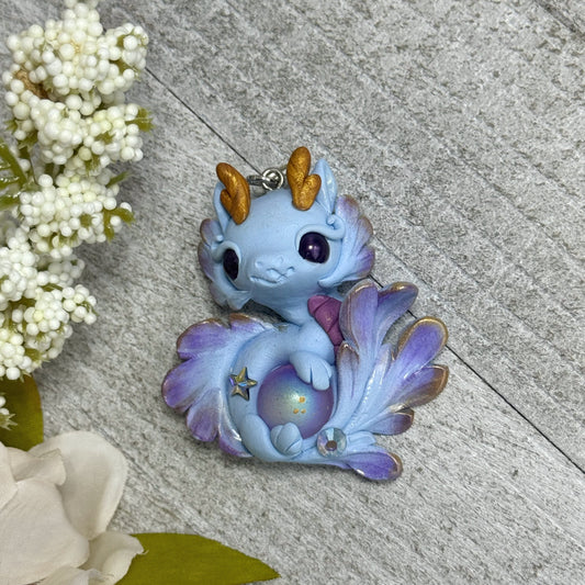 Blue and Purple Baby Dragon Pendant