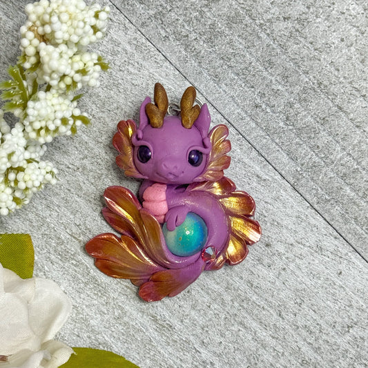 Purple Sunset Baby Dragon Pendant