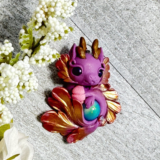 Purple Sunset Baby Dragon Pendant