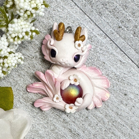 Pale Pink Baby Dragon Pendant