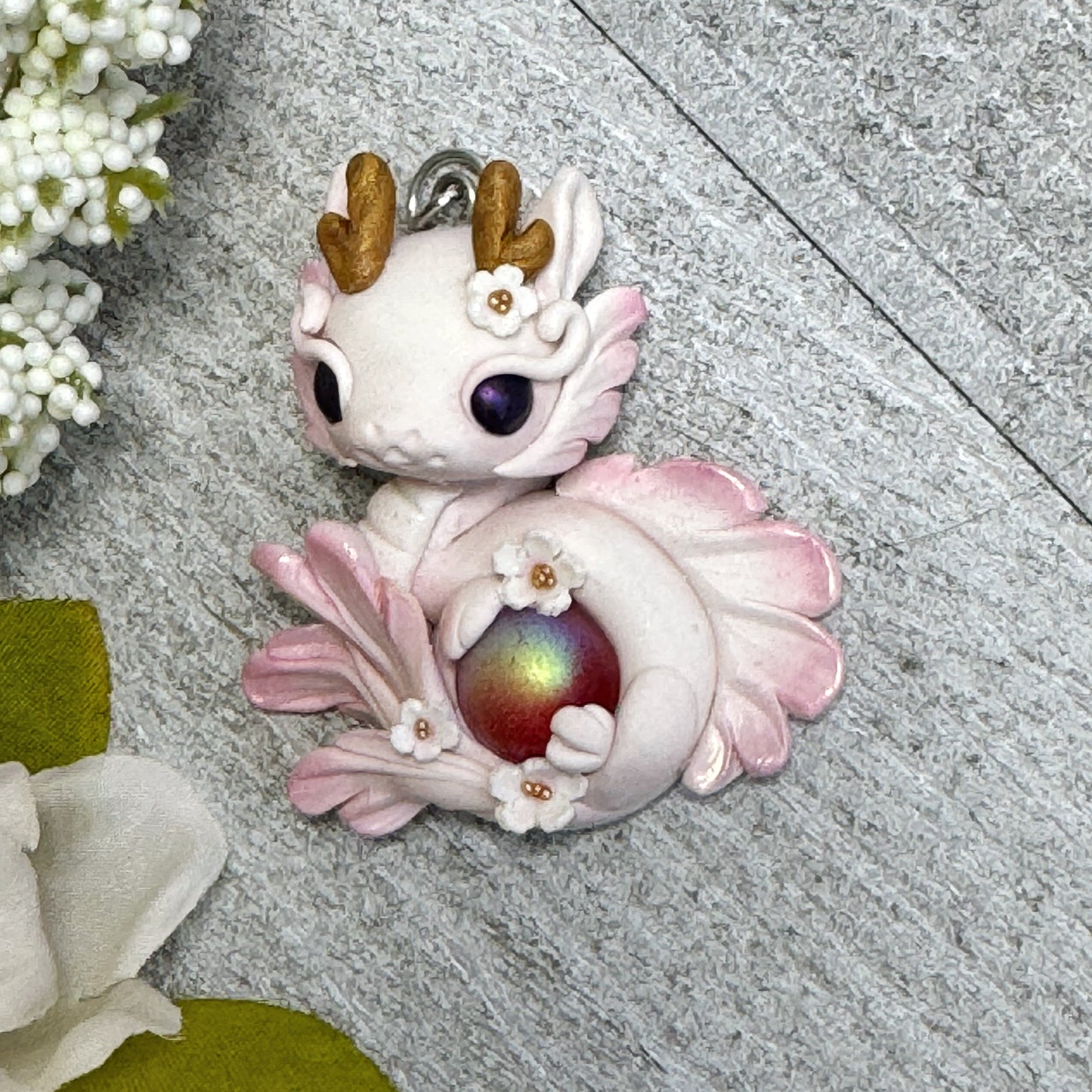 Pale Pink Baby Dragon Pendant