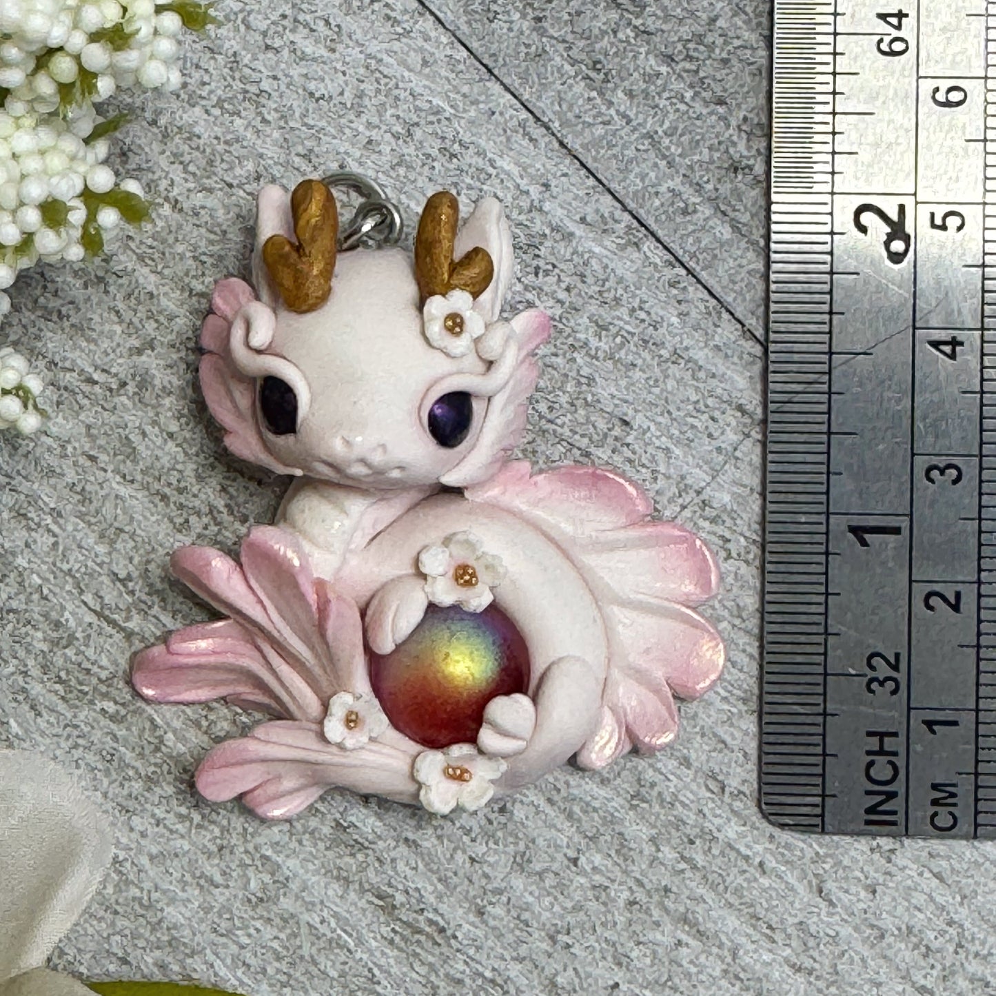 Pale Pink Baby Dragon Pendant