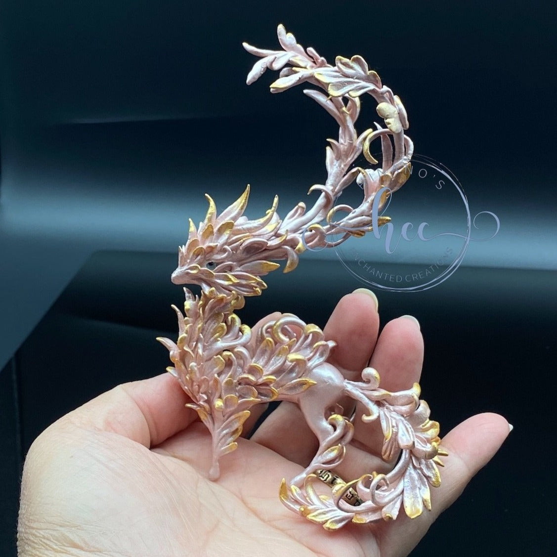 Pink & Gold Forest Spirit Dragon