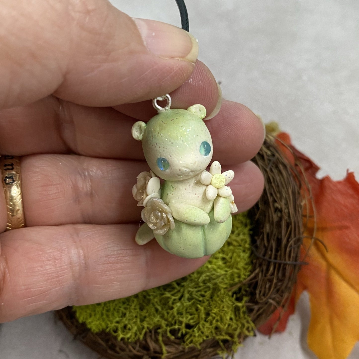 Green Otter Pumpkin Critter