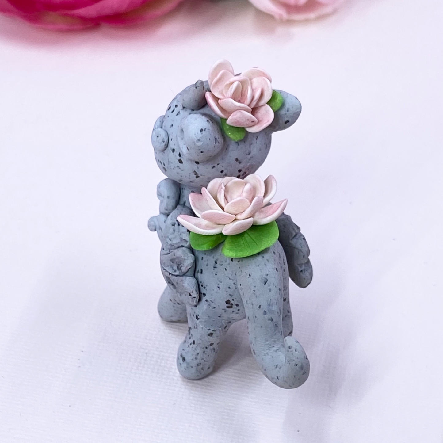Lily Stone Dragon with Crystals