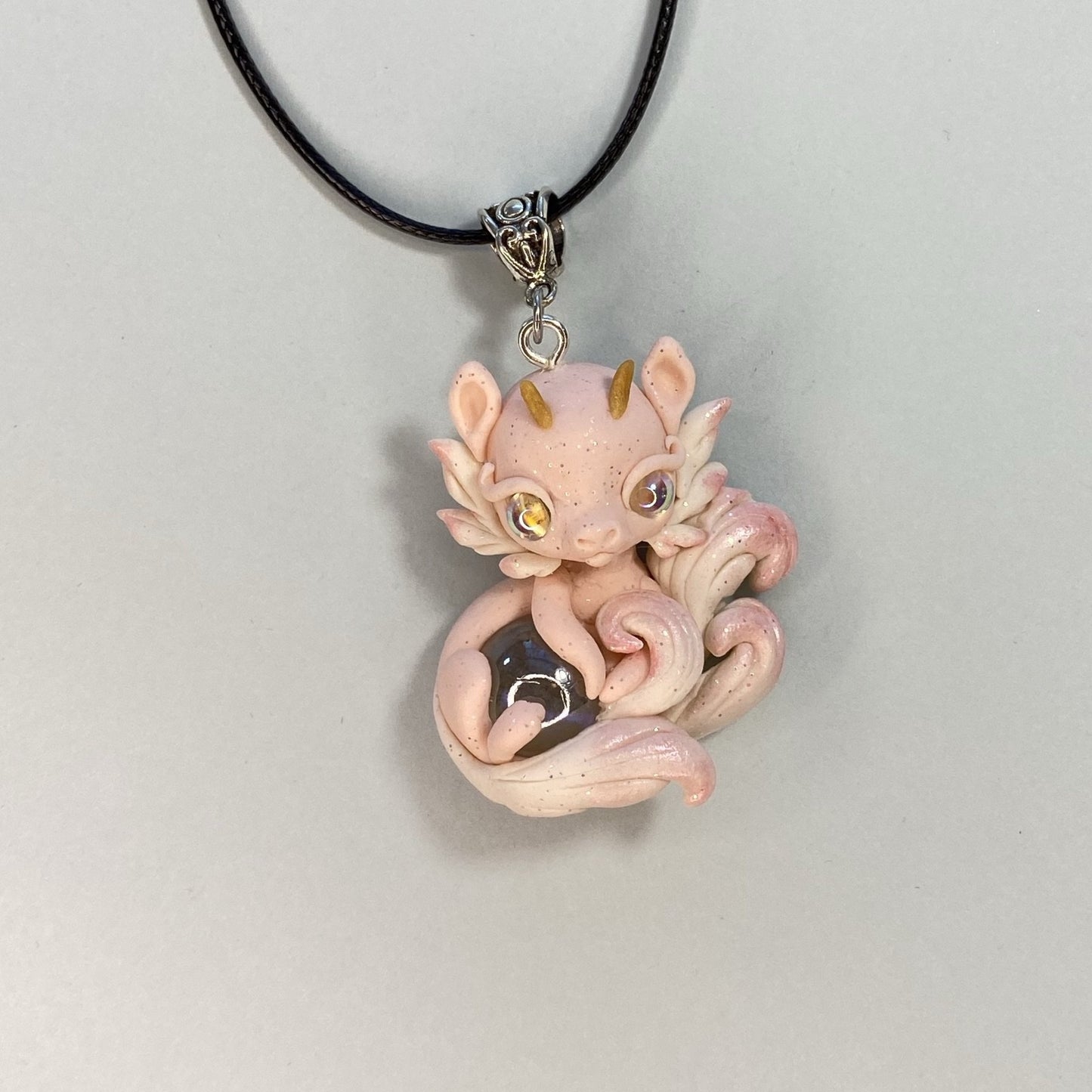 Light Pink Floofy Tail Dragon Charm