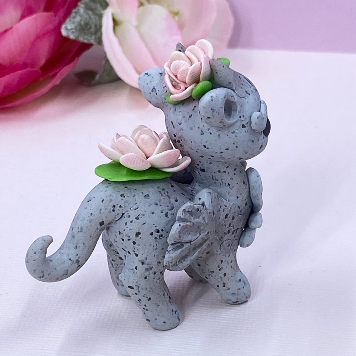 Lily Stone Dragon with Crystals