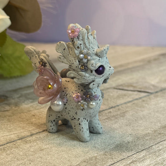 Stone Bunnigon with Dark Purple Eyes