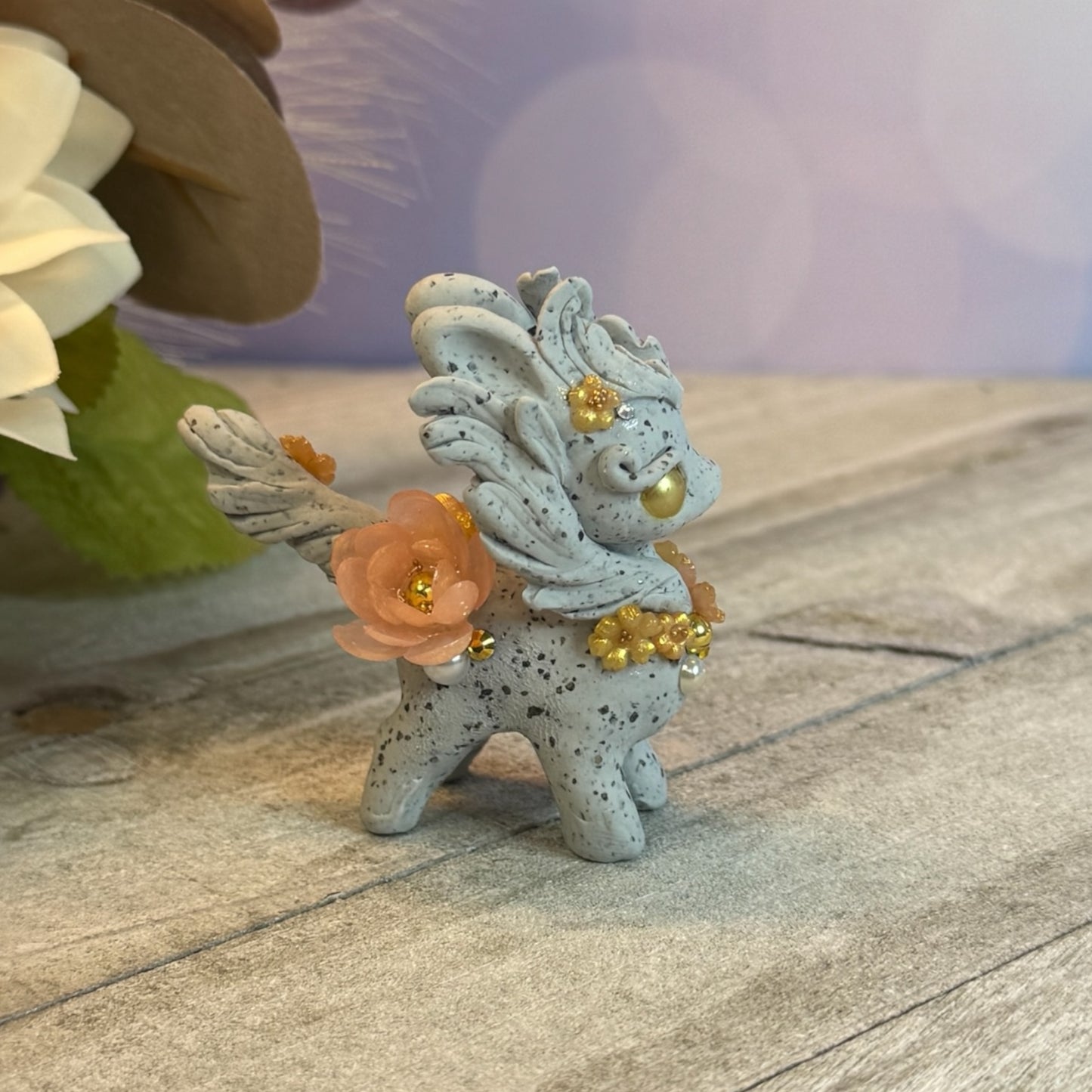 Stone Bunnigon with Gold Eyes