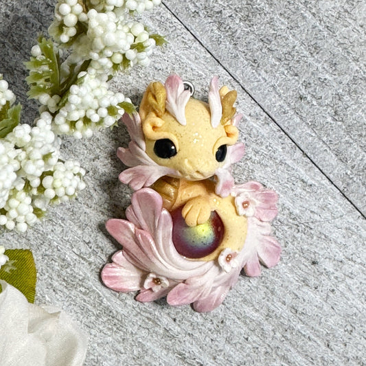 Orange, Pink and White Baby Dragon Pendant