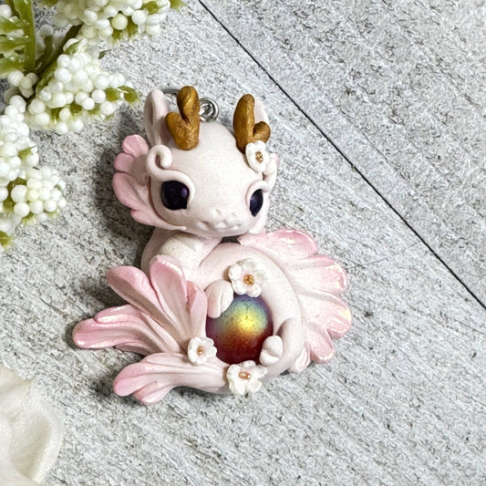 Pale Pink Baby Dragon Pendant