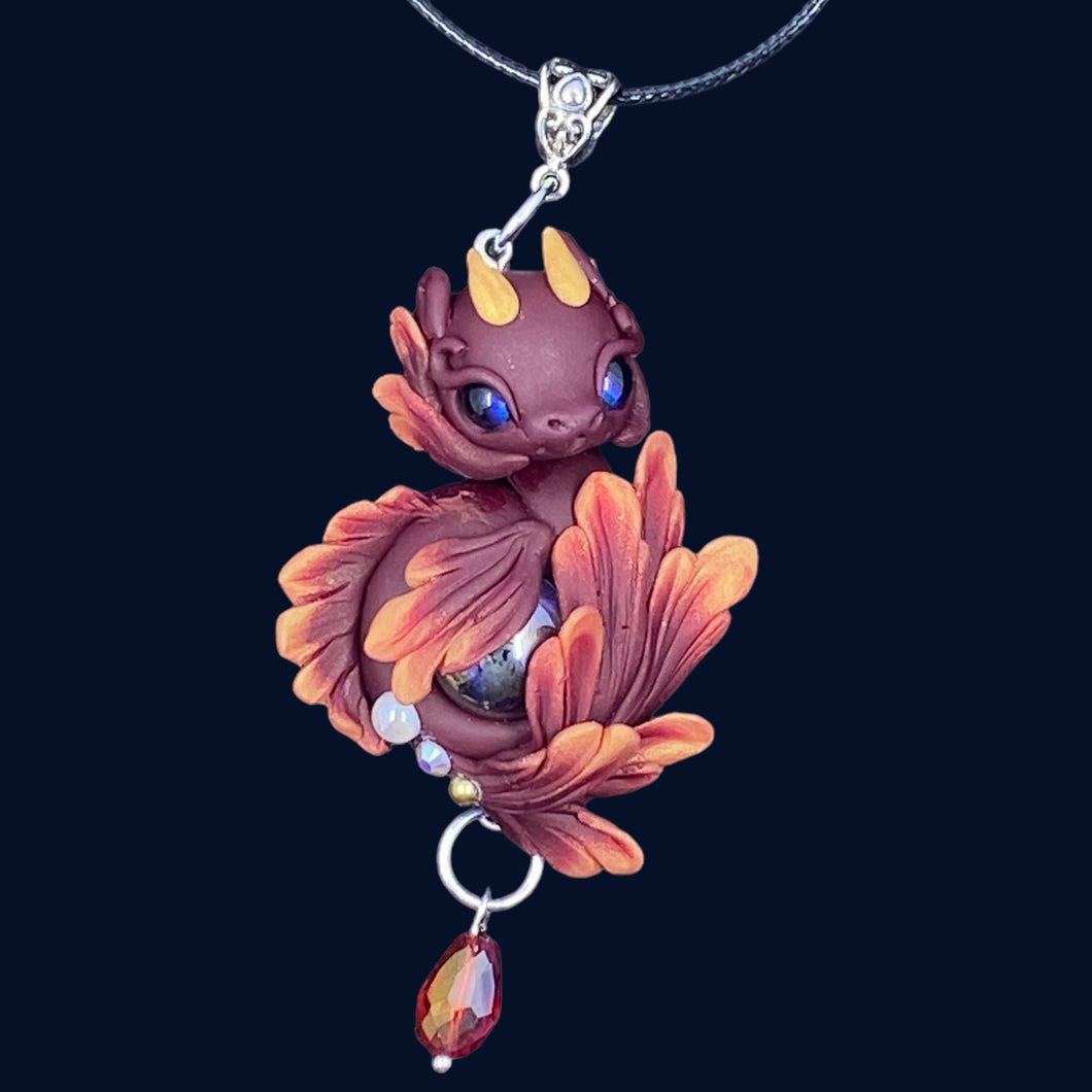 Crimson Baby Sea Dragon Pendant