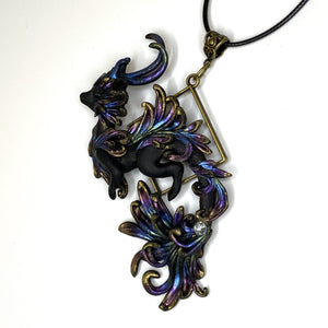 Black Rainbow Dragon Pendant