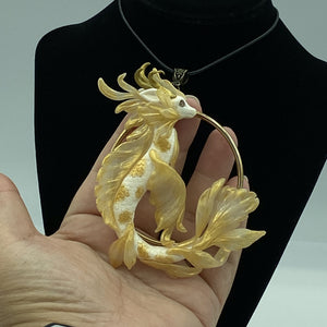 Gold Koi Dragon Pendant or Wall Hanging