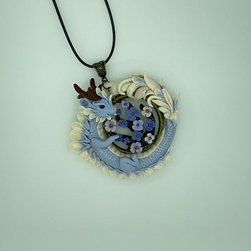 Lavender Blossom Dragon Pendant