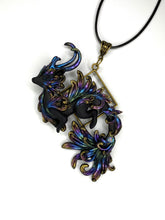 Load image into Gallery viewer, Black Rainbow Dragon Pendant