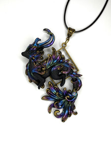 Black Rainbow Dragon Pendant