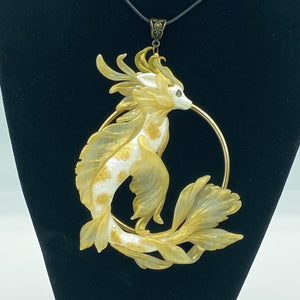 Gold Koi Dragon Pendant or Wall Hanging