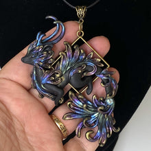 Load image into Gallery viewer, Black Rainbow Dragon Pendant