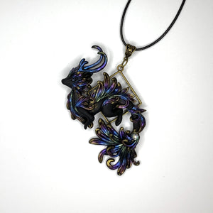 Black Rainbow Dragon Pendant