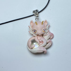 Light Pink Floofy Tail Dragon Charm